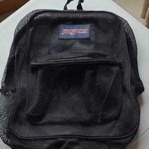 JanSport Classic Black Mesh Backpack